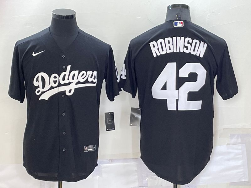 Men Los Angeles Dodgers #42 Robinson Black Inversion Nike 2022 MLB Jersey->los angeles dodgers->MLB Jersey